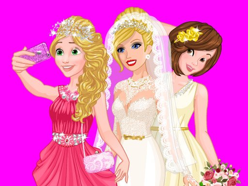 Play Barbie's Wedding Selfie With Princesses Online