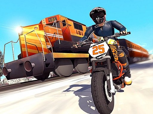 Play Tricky Bike Stunt vs Train Racing Game  Online