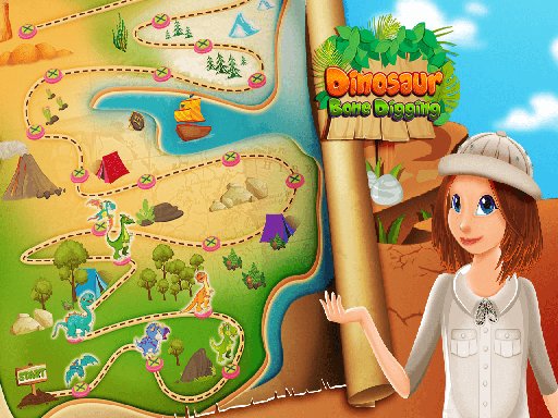 Play Nastya Dinosaur Bone Digging Games Online