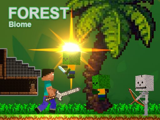 Play Noob vs Zombies - Forest biome Online