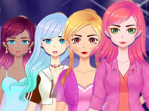 Play anime girls dress up and makeup game Online