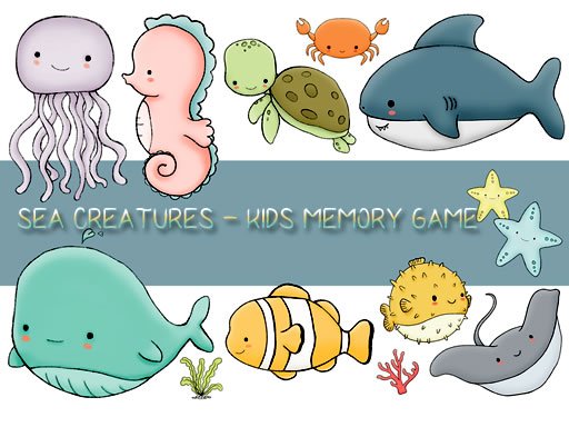 Play Kids Memory Sea Creatures Online