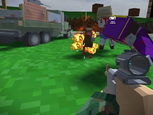 Play Blocky Zombie And Vehicle Shooting Online