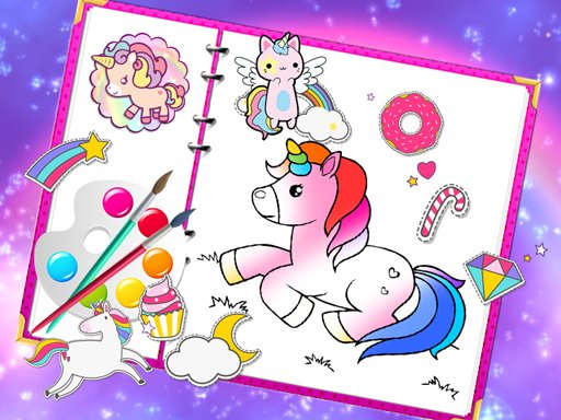 Play Fabulous Cute Unicorn Coloring Book Online