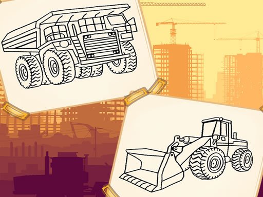 Play Construction Trucks Coloring Online